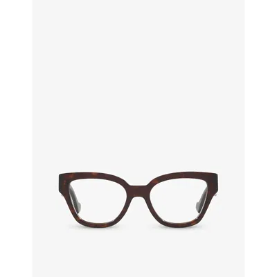 Gucci Womens Brown Gg1424o Round-frame Acetate Glasses