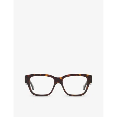 Gucci Womens Brown Gg1428o Square-frame Acetate Glasses