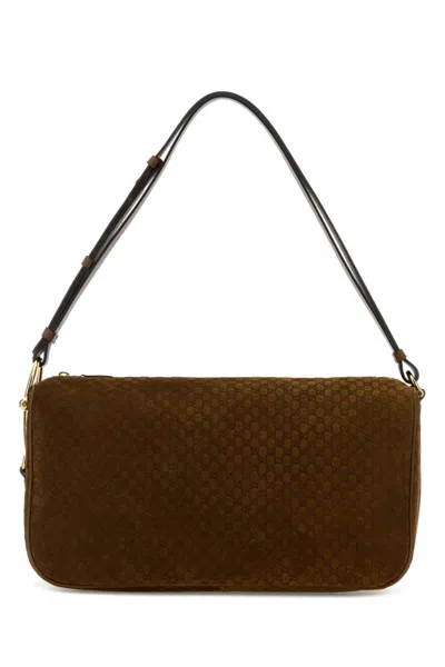 Gucci Brown Half Horsebit Large Shoulder Bag