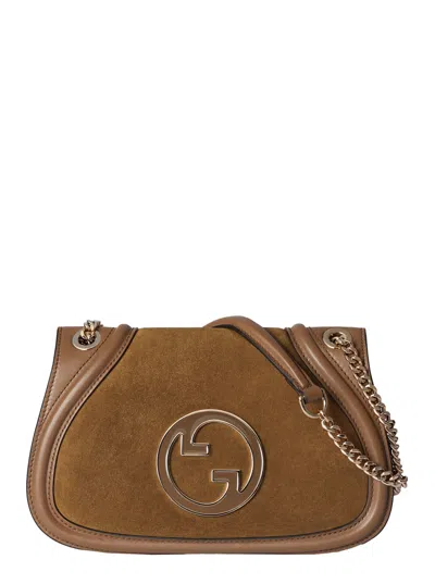 Gucci Women Brown Handbag With Double G Plaque On The Front And Adjustable And Removable Chain-link
