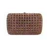 Gucci Women's Brown Suede Broadway Crystal Evening Clutch Bag In Brown