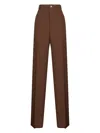 Gucci Women Brown Technical Panama Trousers In Brown
