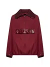 Gucci Womens Dark Rosso Ancora Half-zip Relaxed-fit Woven Jacket