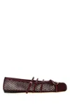 Gucci Net Nappa Triple-strap Horsebit Ballerina Flats In Burgundy
