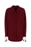 Gucci Womens Rosso Ancora Embroidered Drawstring-sleeves Cotton-poplin Shirt In Red