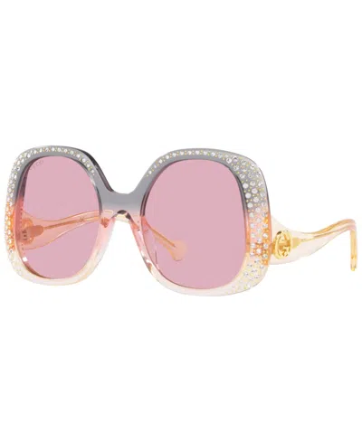 Gucci Womens Gc001937 Gg1235s Round-frame Polyamide Sunglasses In Pink