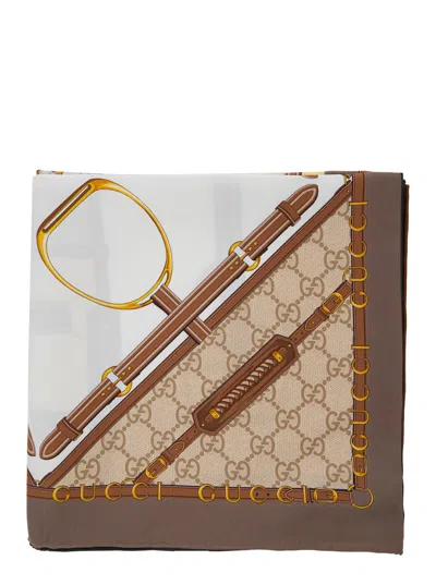 Gucci Women Ca Majolica Twill In Brown