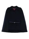 Gucci Belted Wool Cape In Blue