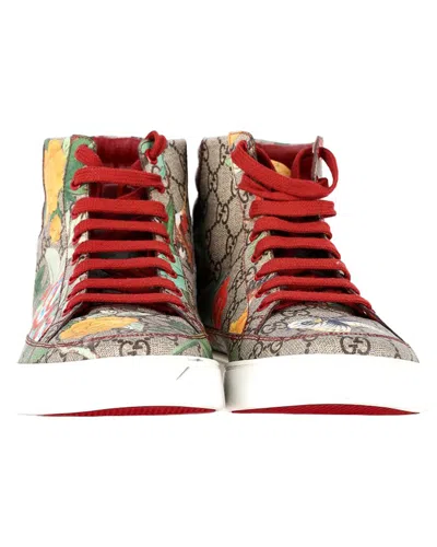 Gucci Women's Canvas Tian Printed Gg High Top Sneaker (authentic Pre-loved) In Multi