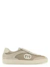 Gucci Fabric And Suede Sneakers With Mesh Panels