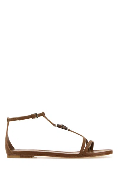 Gucci Women Caramel Leather Sandals