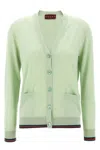 Gucci Extra Fine Cashmere Silk Cardigan In Green