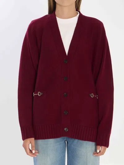 GUCCI GUCCI WOMEN CARDIGAN WITH HORSEBIT