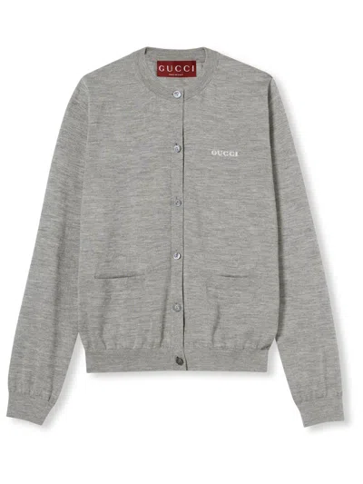 Gucci Women Cashmere And Silk Cardigan In Gray