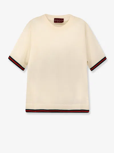 Gucci Women Cashmere And Silk Sweater In Neutral