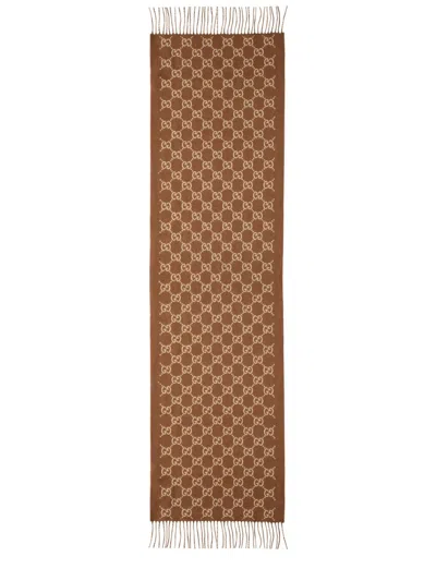Gucci Women Cashmere Scarf In Brown