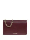 Gucci Women Chain Wallet In Burgundy