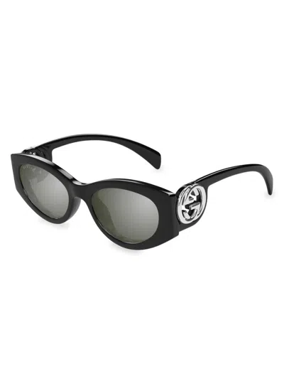 Gucci Interlocking G Cat-eye Plastic Sunglasses In Metallic