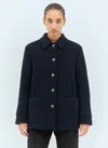 Gucci Checked Wool Coat In Blue