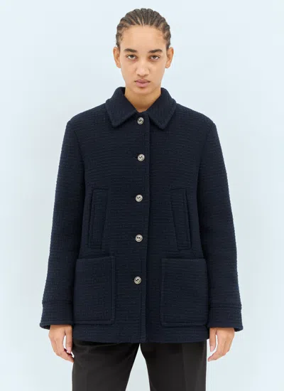 Gucci Wool-blend Bouclé-tweed Coat In Black