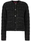 Gucci Interlocking-g Check Cardigan In Black