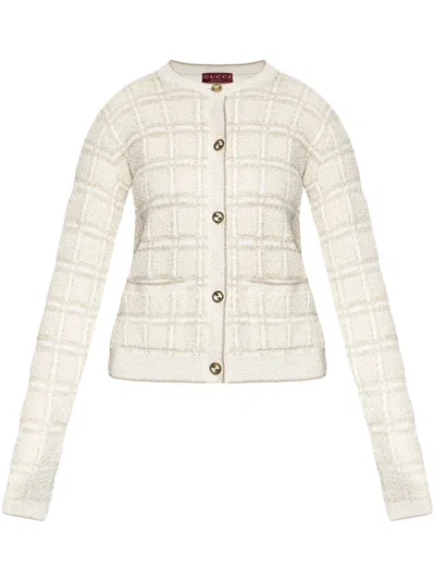 GUCCI GUCCI WOMEN CHECKED CARDIGAN