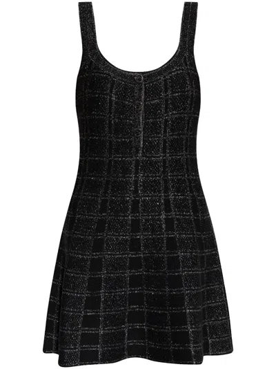 Gucci Women Checkered Dress In Black