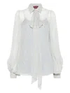 Gucci Light Blue Printed Chiffon Shirt