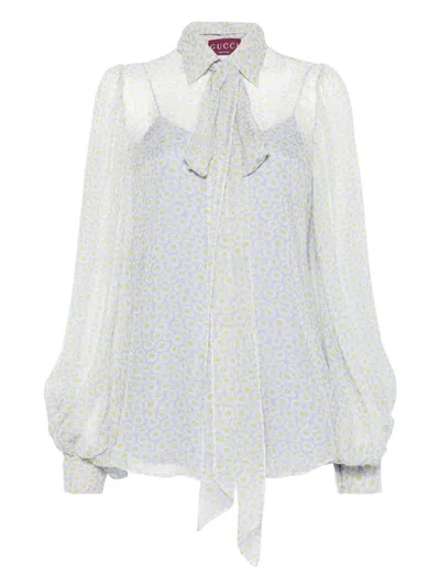 GUCCI WOMEN'S CHIFFON SILK SHIRT