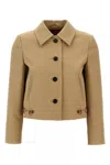 Gucci Cotton Trench With Adjustable Side Tabs In Brown