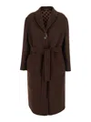 Gucci Silk And Wool Reversible Coat In Brown