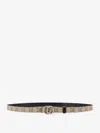 Gucci Women Coated Canvas Reversible Belt With Gg Supreme Motif In Neutral