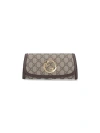 Gucci Continental Wallet With Blondie Chain In Brown