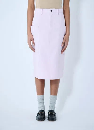 GUCCI GUCCI WOMEN COTTON CANVAS DELAVÉ SKIRT