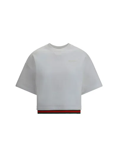 Gucci Women Cotton Cropped T-shirt In White