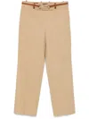 Gucci Women Cotton Drill Trousers With Clamp In Nude
