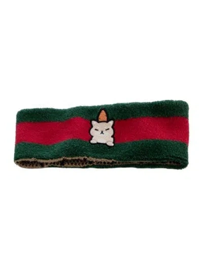 Pre-owned Gucci Women's Cotton Headband In Green