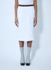 Gucci Women Cotton Jersey Skirt With Web Trim In White