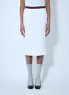 Gucci Women Cotton Jersey Skirt With Web Trim In White
