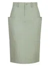 Gucci Women's Cotton Midi Skirt In Green