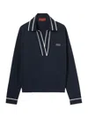 Gucci Striped Intarsia-knit Silk And Cotton-blend Sweater In Blue