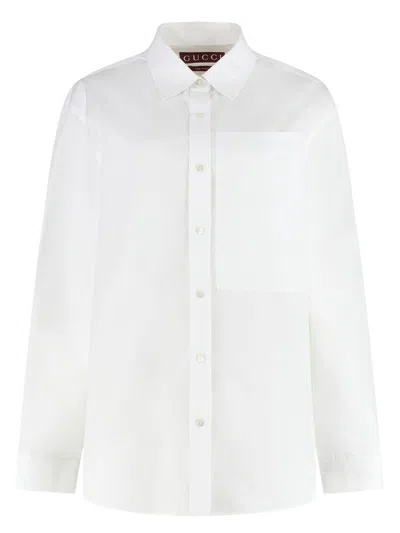 GUCCI WOMEN'S COTTON POPLIN SHIRT