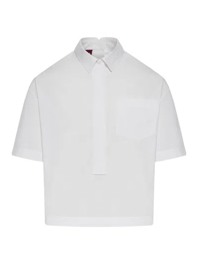 GUCCI GUCCI WOMEN COTTON POPLIN SHIRT WITH EMBOSSED LOGO