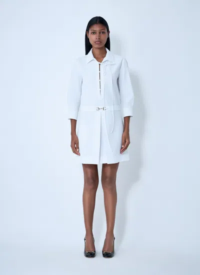 Gucci Women Cotton Poplin Shirt With Horsebit Hardware In White