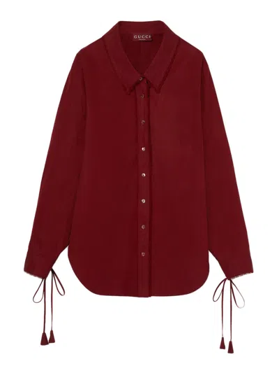 GUCCI GUCCI WOMEN COTTON POPLIN SHIRT WITH LAYERS
