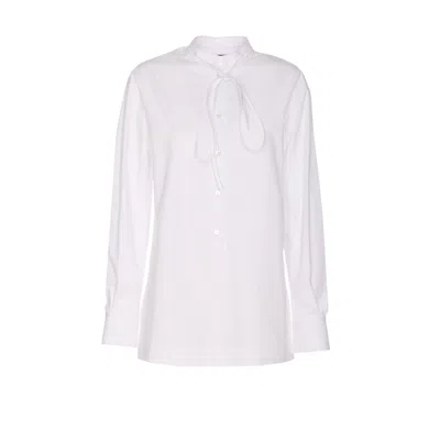 Gucci Women Cotton Poplin With Embroidery Shirt In White