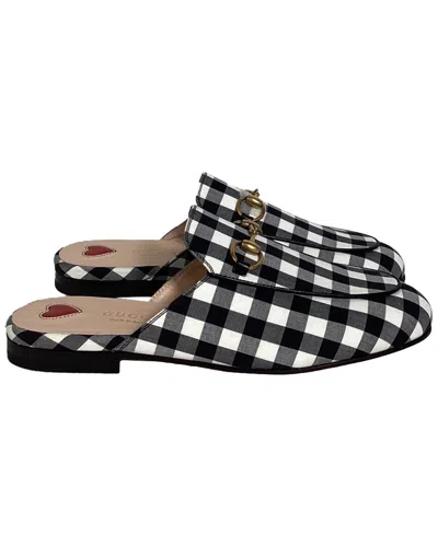 Gucci Women's Cotton Princetown Horsebit Check Mule (authentic Pre-loved) In Multi