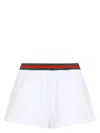 Gucci Cotton Jersey Shorts With Web In White