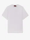 Gucci Women Cotton T-shirt With Gg Incrocio Logo On The Front In White