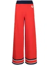 Gucci Knit Cotton Blend Wide Pants In Red